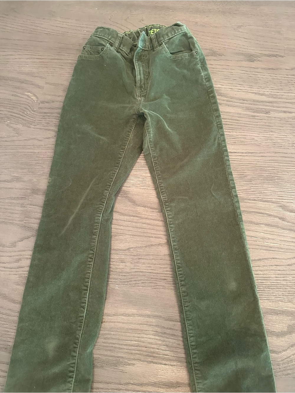 J. Crew Olive Green Corduroy Slim Straight Jeans